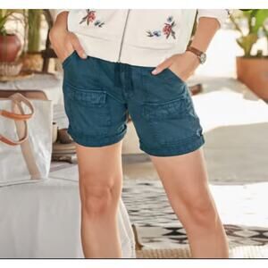 SUNDANCE Women's Desert Utility Cargo Shorts Color Ocean Size-12 Summer